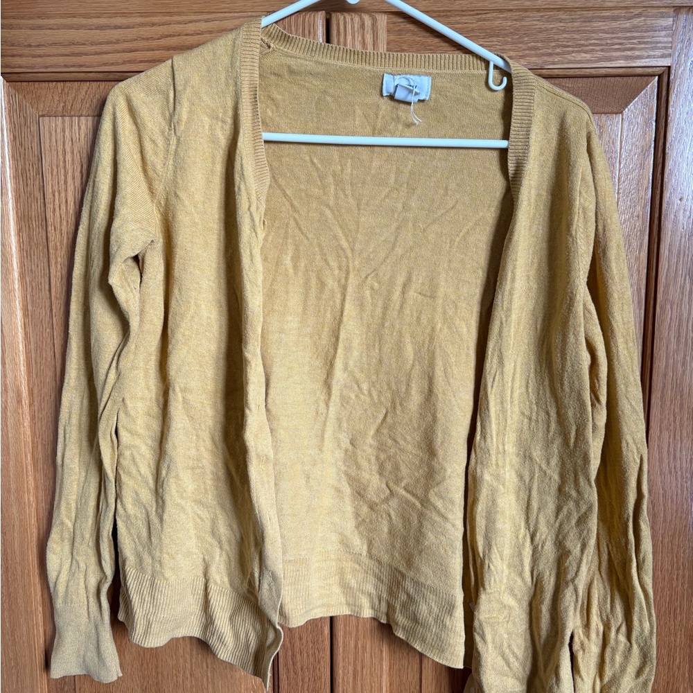 Old Navy Yellow Cardigan Sweater Lightweight Open-Front